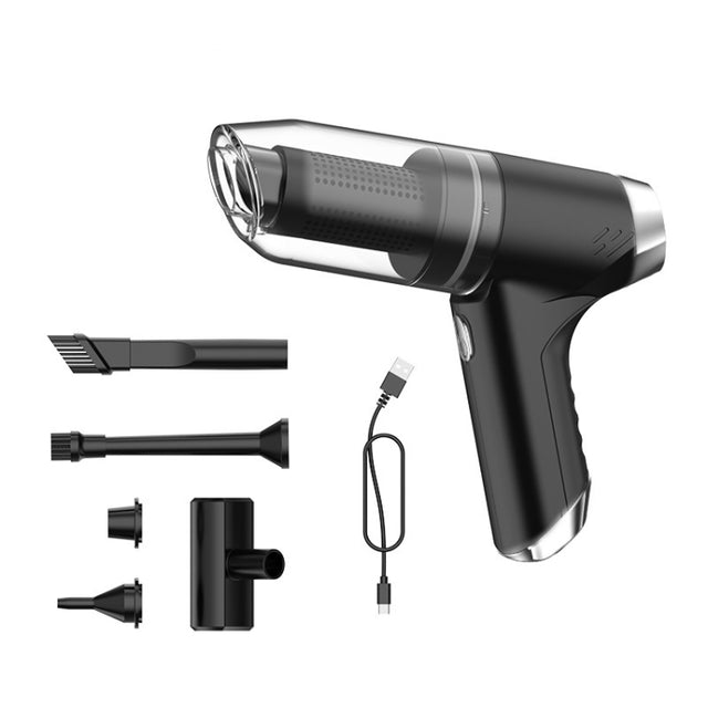 SUITU ST-6671 Wireless Car Vacuum Cleaner Small Handheld Blowing and Suction Dual Use, Style: Basic Model Black+Floor Brush