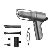 SUITU ST-6671 Wireless Car Vacuum Cleaner Small Handheld Blowing and Suction Dual Use, Style: Brushless Silver Gray+Floor Brush