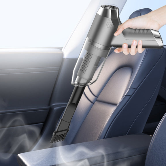 SUITU ST-6671 Wireless Car Vacuum Cleaner Small Handheld Blowing and Suction Dual Use, Style: Basic Model Black+Floor Brush