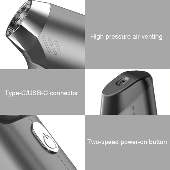 SUITU ST-6671 Wireless Car Vacuum Cleaner Small Handheld Blowing and Suction Dual Use, Style: Brushless Silver Gray