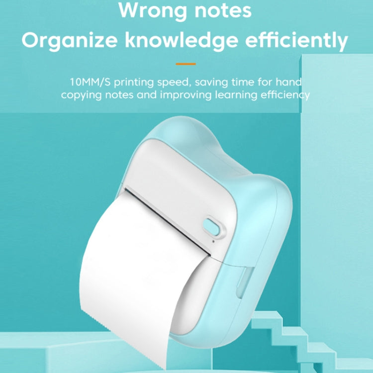 A31 Bluetooth Handheld Portable Self-adhesive Thermal Printer, Color: Blue+5 Rolls Printer Paper
