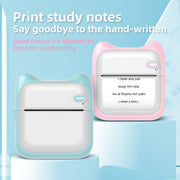 A31 Bluetooth Handheld Portable Self-adhesive Thermal Printer, Color: Blue+5 Rolls Printer Paper