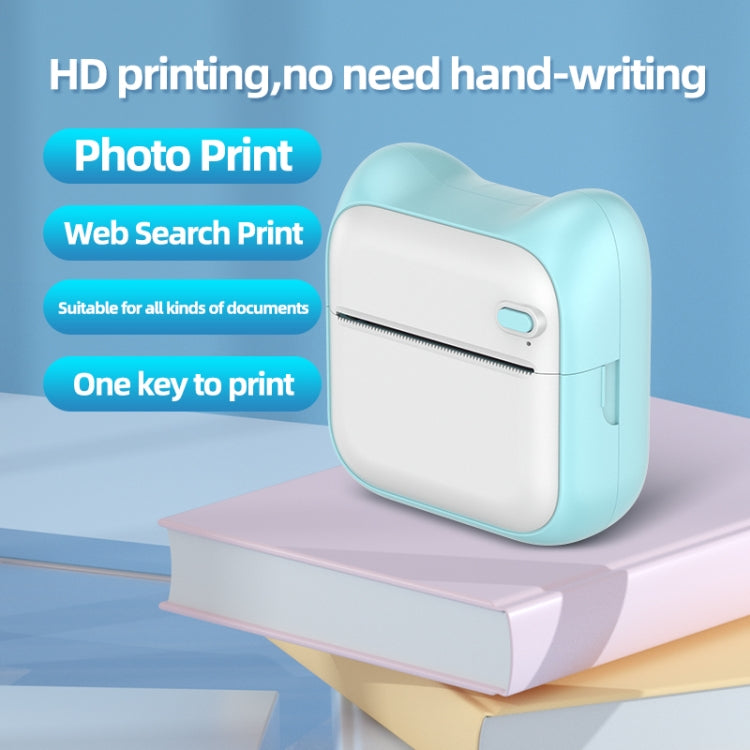 A31 Bluetooth Handheld Portable Self-adhesive Thermal Printer, Color: Blue+5 Rolls Printer Paper