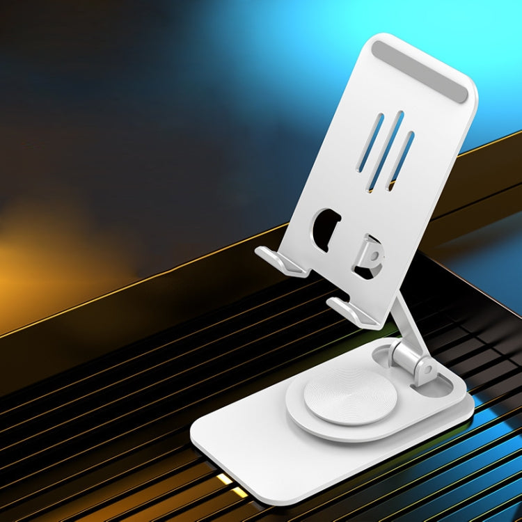 Desktop 360-degree Rotating Foldable Mobile Phone Holder, Color: Carbon Steel White