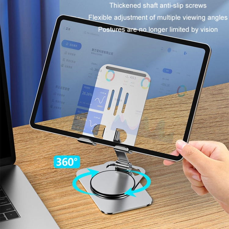 Desktop 360-degree Rotating Foldable Mobile Phone Holder, Color: Carbon Steel Black