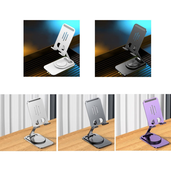 Desktop 360-degree Rotating Foldable Mobile Phone Holder, Color: Metal Purple