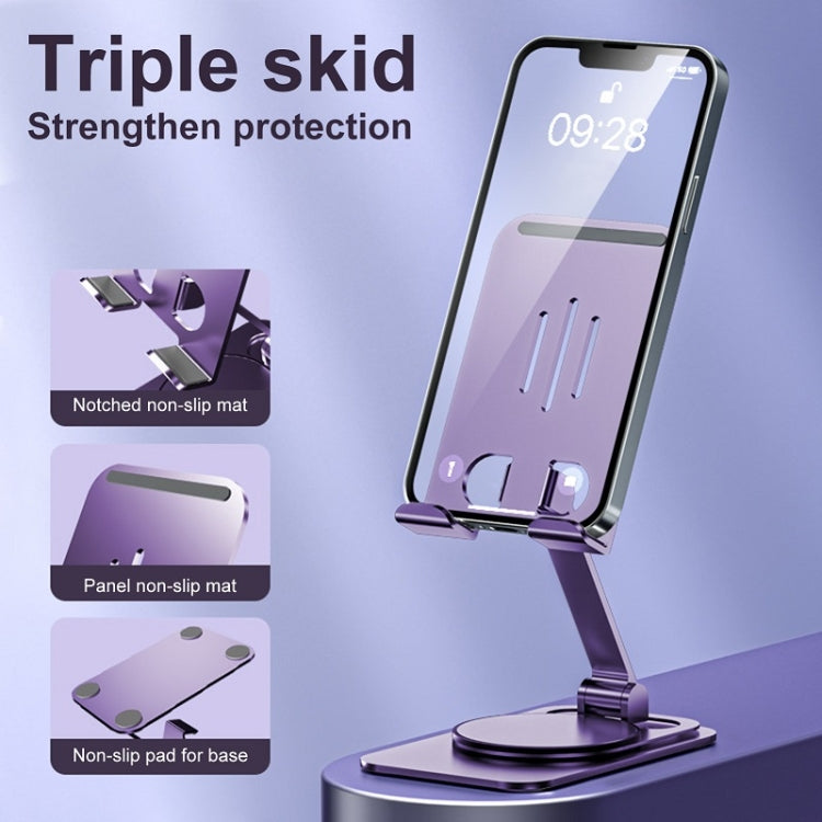 Desktop 360-degree Rotating Foldable Mobile Phone Holder, Color: Metal Purple