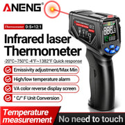 ANENG TH06 Oil Temperature High Precision Thermometer Laser Baking Infrared Water Thermometer(Orange)