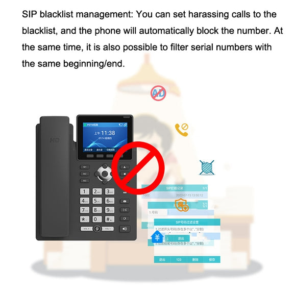 S135 PSTN+SIP Dual Mode Recording Smart Phone 6 Ways VOIP Network Phone IP Phone