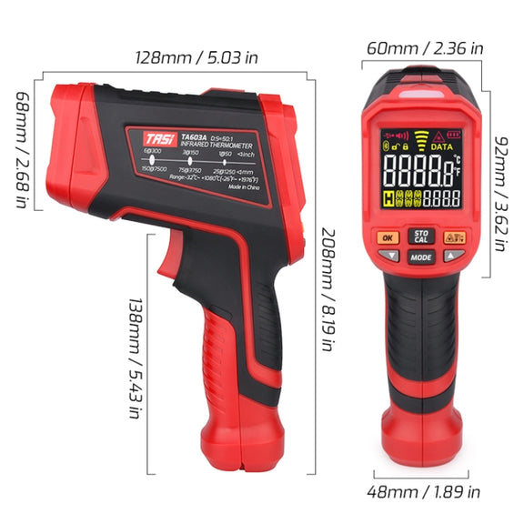 TASI TA603A -32-1080 degrees Celsius Color Screen Infrared Thermometer Industrial Electronic Thermometer