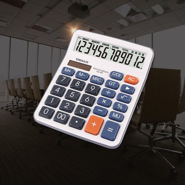OSALO OS-6M 12-digit Office Desktop Calculator Solar Dual Power Calculator