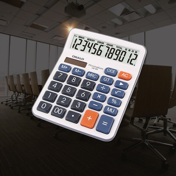 OSALO OS-6M 12-digit Office Desktop Calculator Solar Dual Power Calculator