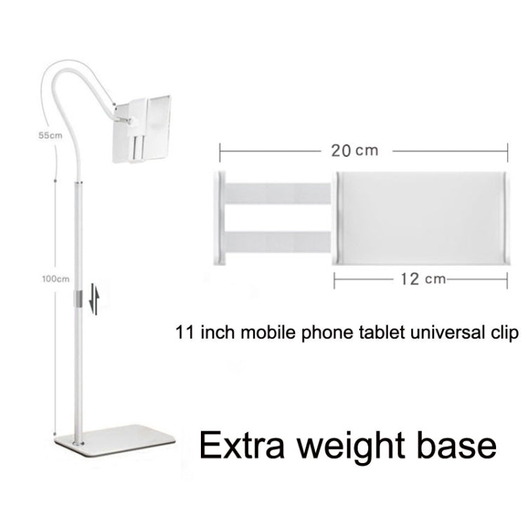 155cm Mobile Phone Tablet Live Broadcast Bedside Lifting Bracket Telescopic Floor Stand (White)