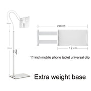 155cm Mobile Phone Tablet Live Broadcast Bedside Lifting Bracket Telescopic Floor Stand (White)