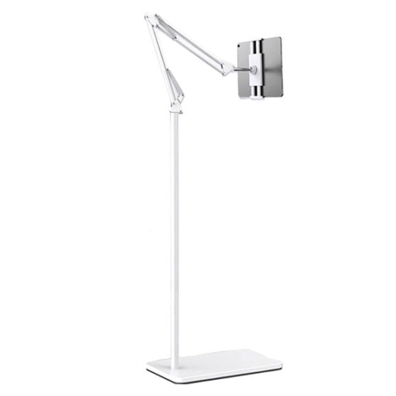 155cm Mobile Phone Tablet Live Broadcast Bedside Lifting Bracket Cantilever Floor Stand (White)