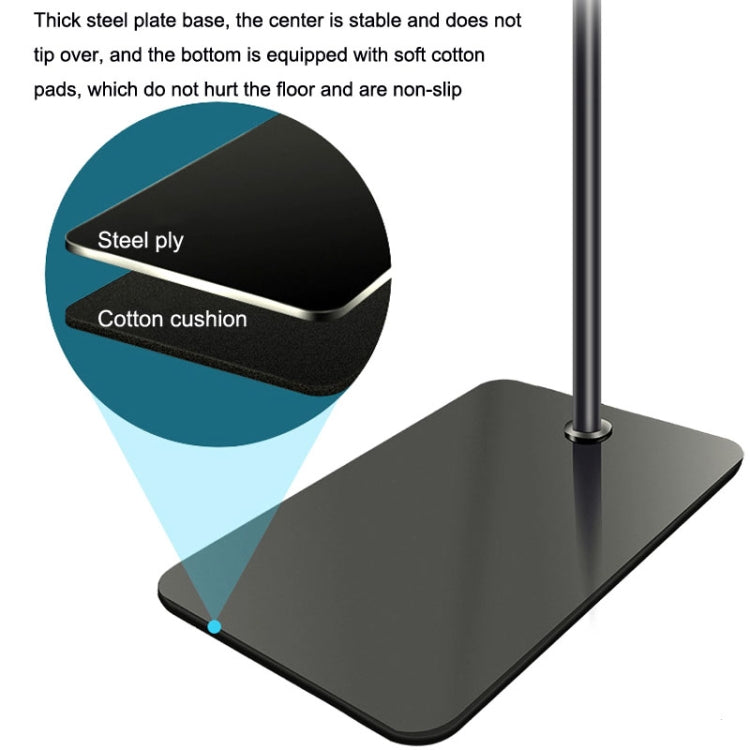 155cm Mobile Phone Tablet Live Broadcast Bedside Lifting Bracket Telescopic Floor Stand (White)
