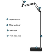 155cm Mobile Phone Tablet Live Broadcast Bedside Lifting Bracket Telescopic Floor Stand (White)