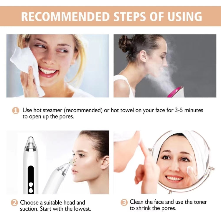 Blackhead Remover Vacuum Pore Cleaner Facial Deep Cleaning Beauty Tools(Pink)