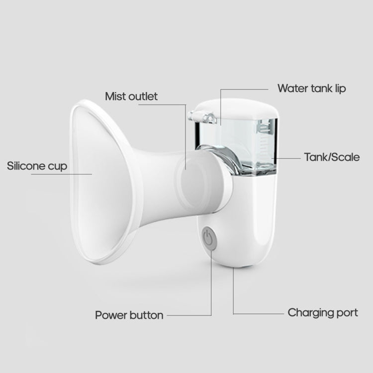 Rechargeable Eye Sprayer Mini Face Steamer Humidifier with Fine Mist(White)