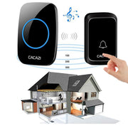 CACAZI A06-DC 1 to 2 Battery Smart Home Wireless Water-resistant Doorbell(Black)