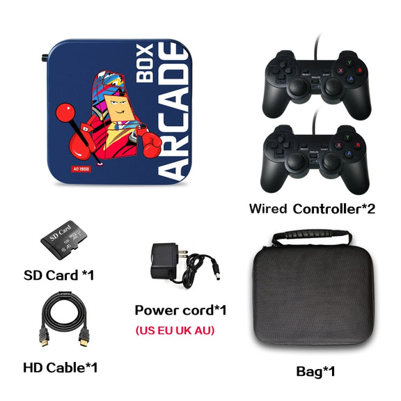 Arcade Box 64G Wired Video Game Machine Box 4K HD Display For PS1/PSP/N64/DC, US Plug