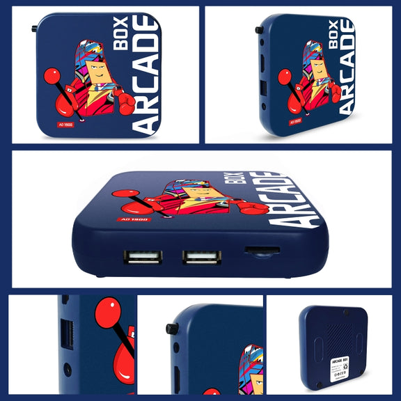Arcade Box 64G Wired Video Game Machine Box 4K HD Display For PS1/PSP/N64/DC, US Plug
