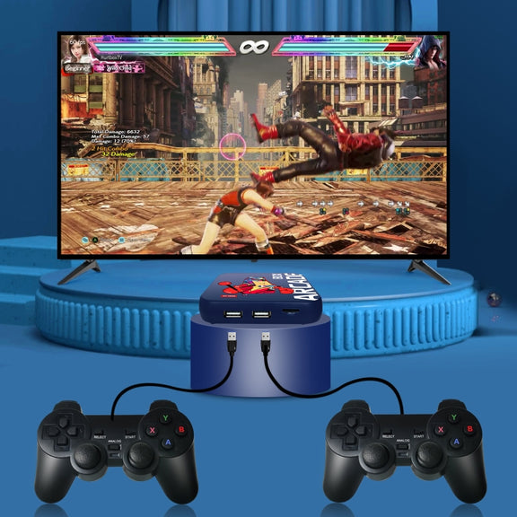 Arcade Box 64G Wired Video Game Machine Box 4K HD Display For PS1/PSP/N64/DC, US Plug