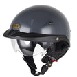 SOMAN Motorcycle Half Helmet Adjustable Helmet With Inner Mirror, Size: L(Cement Gray with Transparent Mirror) - free shipping - PMC TechLife - Order now!