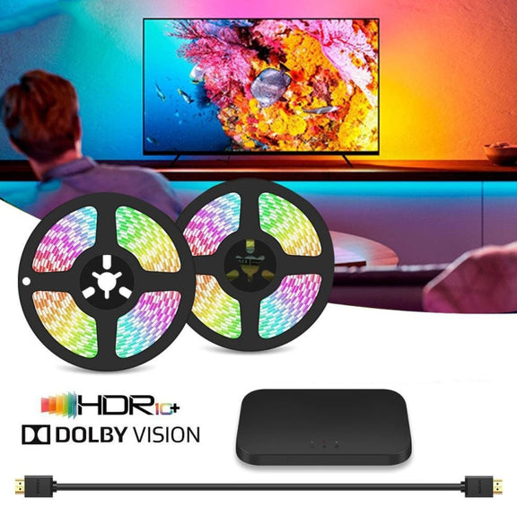 HDMI 2.0-PRO Smart Ambient TV Led Backlight Led Strip Lights Kit Work With TUYA APP Alexa Voice Google Assistant 2 x 2m(EU Plug)