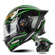 SOMAN Motorcycle Dual Lens Riding Peel-Off Full Coverage Helmet, Size: M(Bright Black Green) - free shipping - PMC TechLife - Order now!