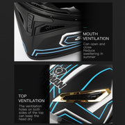 SOMAN Motorcycle Dual Lens Riding Peel-Off Full Coverage Helmet, Size: M(Bright Black Green)