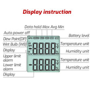 TASI TA621A Digital Dew Point Thermometer Ambient Temperature Humidity Gauge