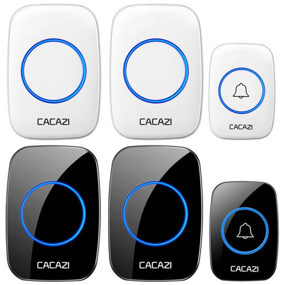 CACAZI A10DC 1 To 2 Battery Type Home Smart Water-resistant Electronic Wireless Doorbell(White)