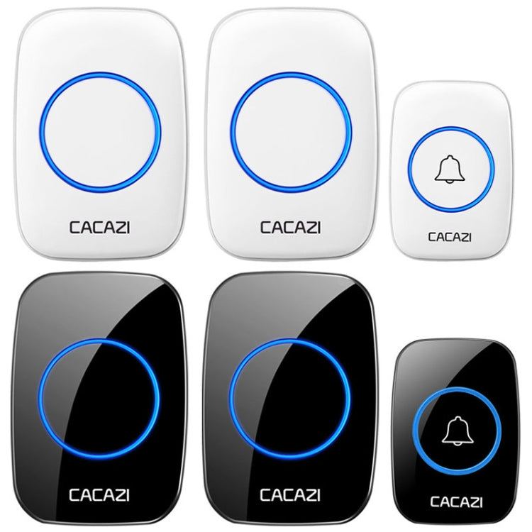 CACAZI A10DC 1 To 2 Battery Type Home Smart Water-resistant Electronic Wireless Doorbell(White)