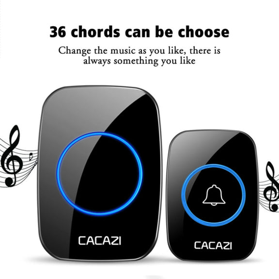 CACAZI A10DC 1 To 2 Battery Type Home Smart Water-resistant Electronic Wireless Doorbell(White)