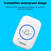 CACAZI A10DC 1 To 2 Battery Type Home Smart Water-resistant Electronic Wireless Doorbell(White)