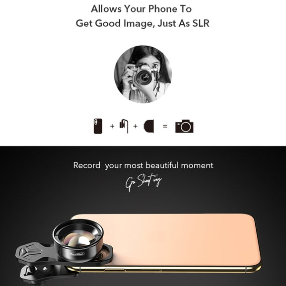 APEXEL APL-HB100MM HD Insect Jewelry 100 Micro External Mobile Phone Lens(Telephoto Clip)