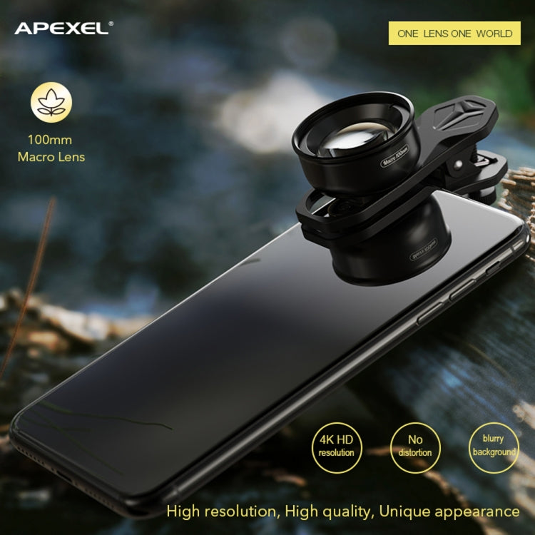 APEXEL APL-HB100MM HD Insect Jewelry 100 Micro External Mobile Phone Lens(Telephoto Clip)