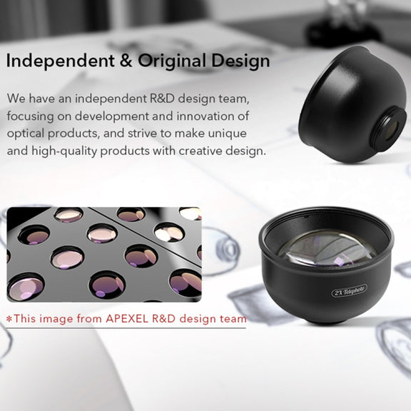 APEXEL APL-HB5 5 in 1 Wide Angle Macro Fisheye HD External Mobile Phone Lens(Set)
