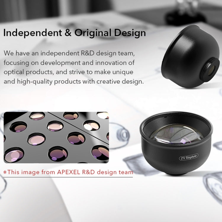 APEXEL APL-HB5 5 in 1 Wide Angle Macro Fisheye HD External Mobile Phone Lens(Set)
