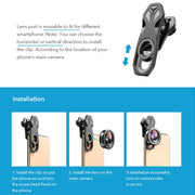 APEXEL APL-HB5 5 in 1 Wide Angle Macro Fisheye HD External Mobile Phone Lens(Set)