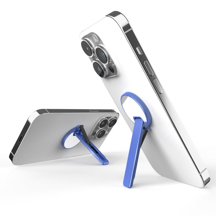 Aluminum Alloy Mobile Phone Bracket Ultra-thin Rotating Back Stick Lollipop Mirror Bracket(Blue)