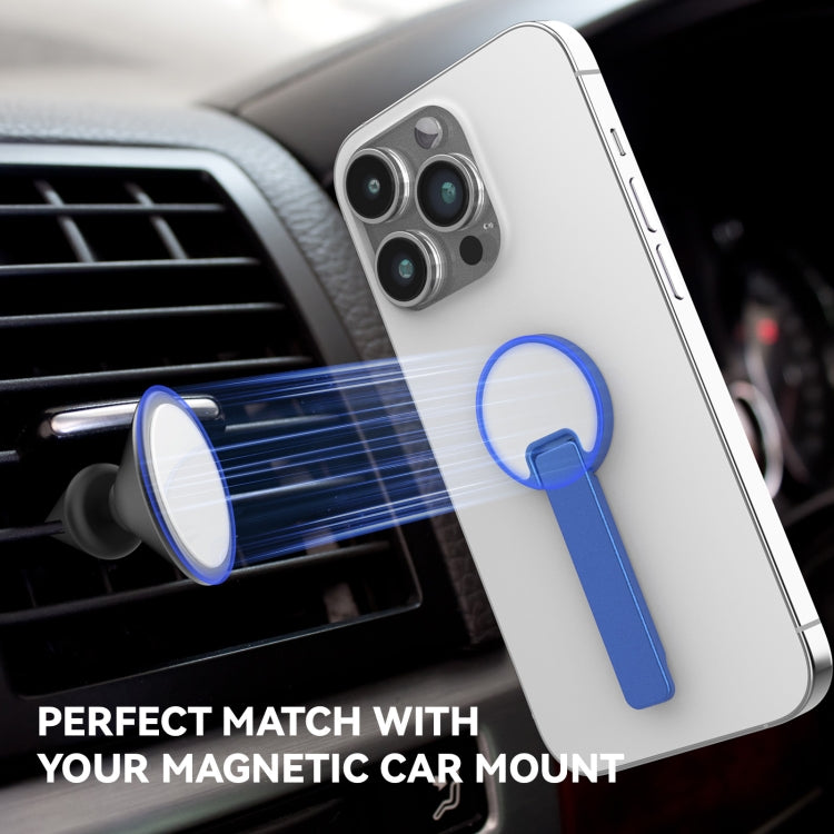 Aluminum Alloy Mobile Phone Bracket Ultra-thin Rotating Back Stick Lollipop Mirror Bracket(Blue)