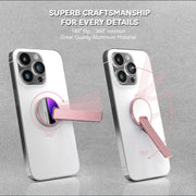 Aluminum Alloy Mobile Phone Bracket Ultra-thin Rotating Back Stick Lollipop Mirror Bracket(Pink)
