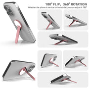 Aluminum Alloy Mobile Phone Bracket Ultra-thin Rotating Back Stick Lollipop Mirror Bracket(Pink)