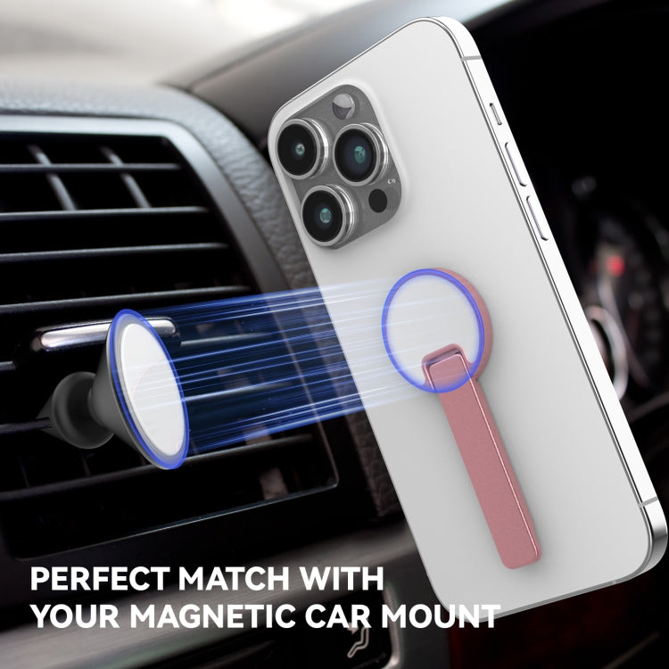 Aluminum Alloy Mobile Phone Bracket Ultra-thin Rotating Back Stick Lollipop Mirror Bracket(Pink)
