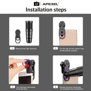 APEXEL APL-22XDG9 22X External Camera Adjustable Focus Mobile Phone Lens(10 in 1)