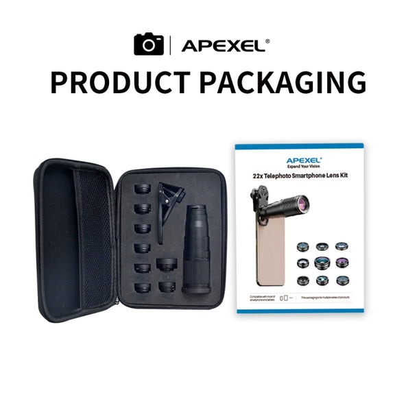 APEXEL APL-22XDG9 22X External Camera Adjustable Focus Mobile Phone Lens(10 in 1)