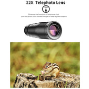 APEXEL APL-22XDG9 22X External Camera Adjustable Focus Mobile Phone Lens(10 in 1)