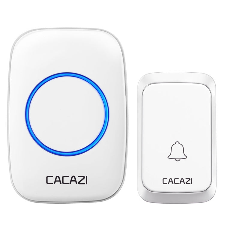 CACAZI A06-DC 1 To 1 Battery Type Smart Home Wireless Water-resistant Music Doorbell(White)